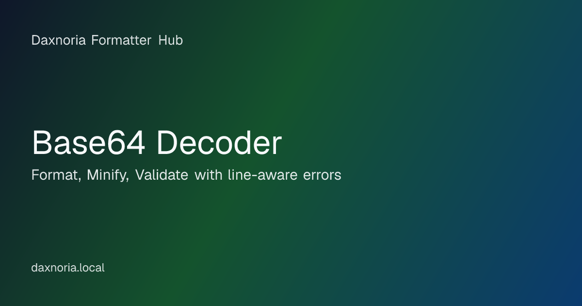 Base64 Decoder | Free Online Decode Tool | Daxnoria | Daxnoria ...