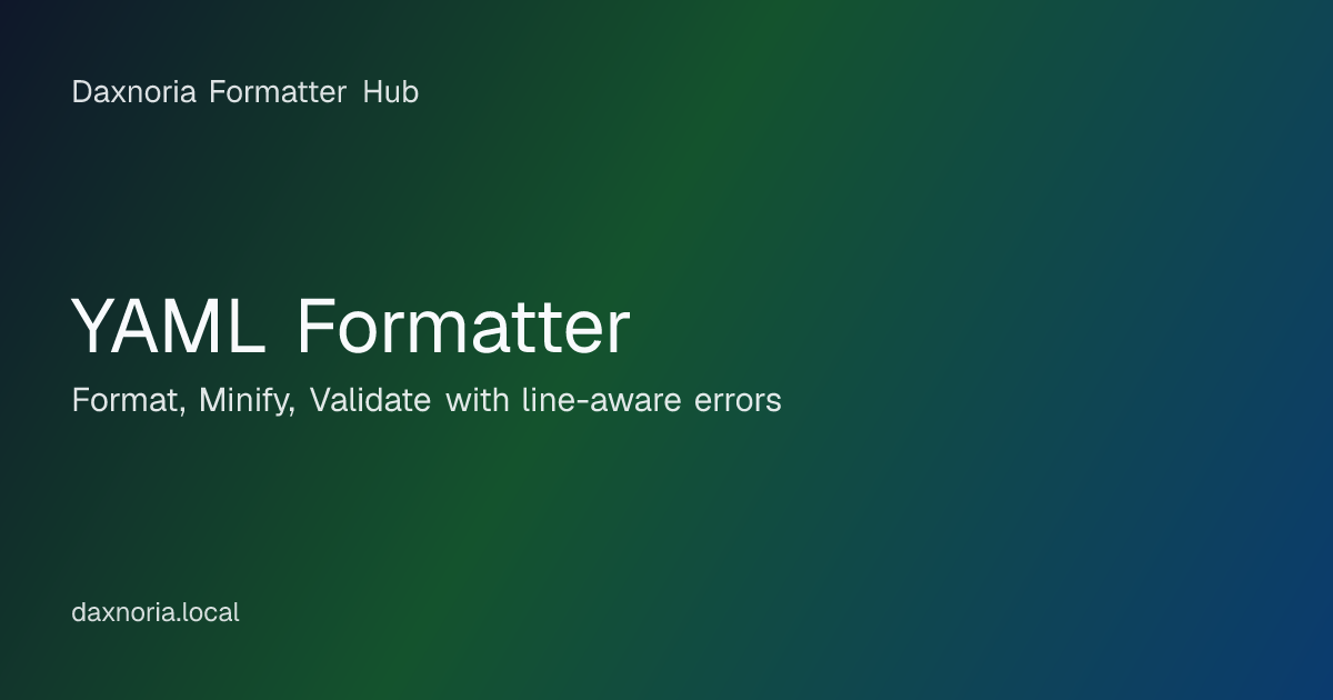 YAML Formatter Formatter Online | Beautify, Validate, and Debug ...